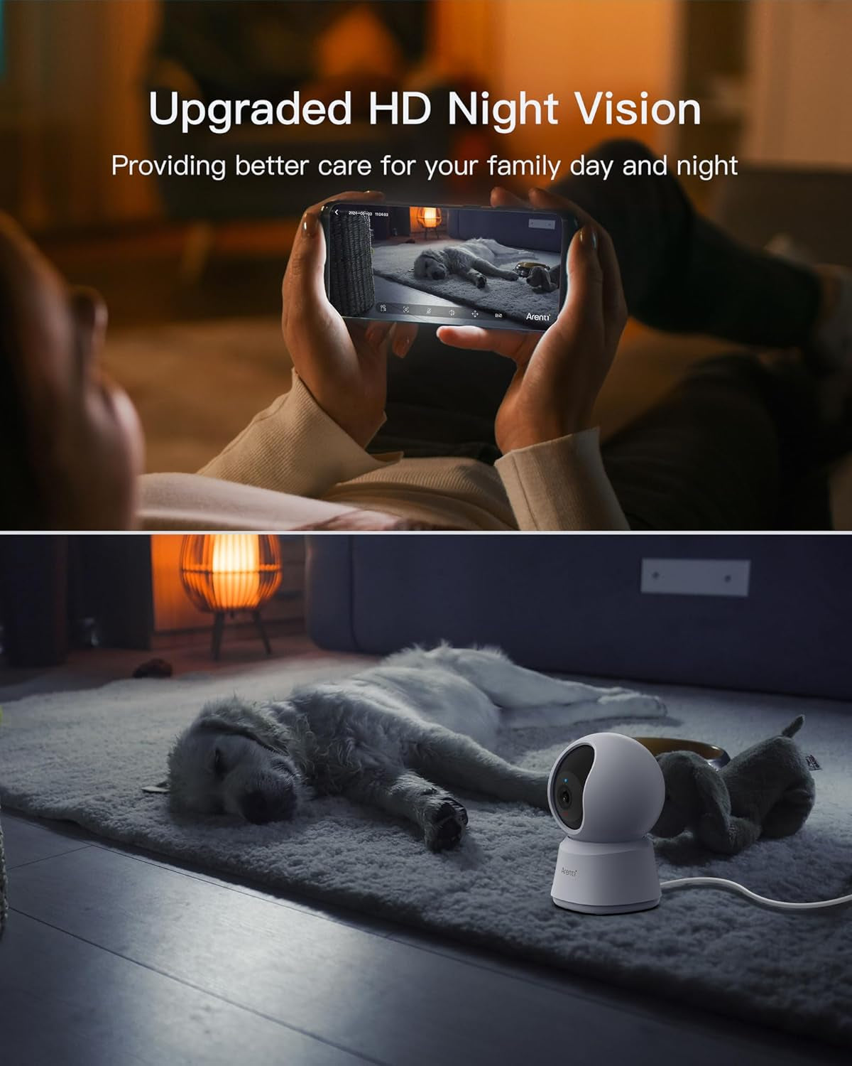 3K 5MP Pet Dog Cameras with App,5Ghz&2.4G Wifi 6 Baby Monitor,Security Camera Indoor,Motion Tracking,Sound Detection,Night Vision,360°View,Two-Way Audio,Works with Alexa (P2F)
