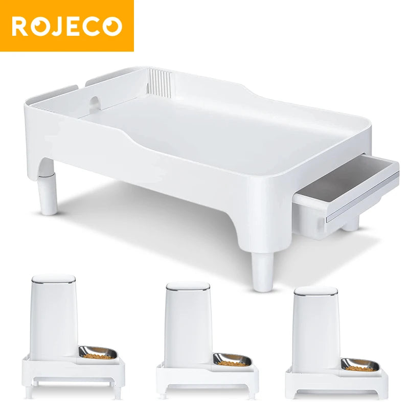 Elevated Holder for Automatic Pet Feeders Adjustable Height Suitable for Pets Cat Dog Feeder Bowl Accessories