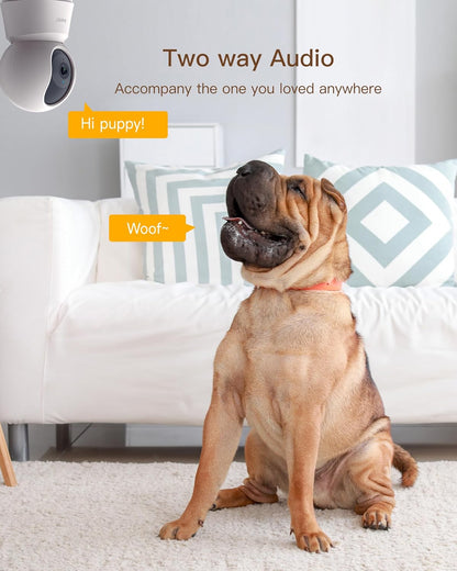 3K 5MP Pet Dog Cameras with App,5Ghz&2.4G Wifi 6 Baby Monitor,Security Camera Indoor,Motion Tracking,Sound Detection,Night Vision,360°View,Two-Way Audio,Works with Alexa (P2F)
